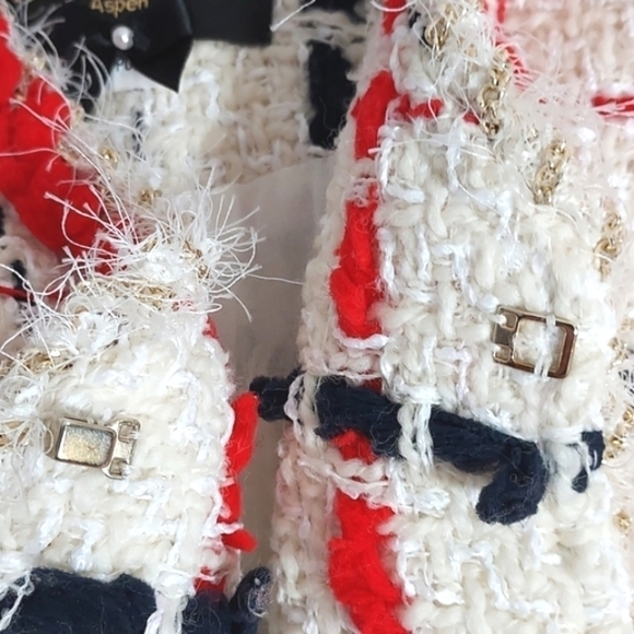 NWOT Amen Wardy Check Pattern Tweed Long Coat Size FR46 - Picture 13 of 16